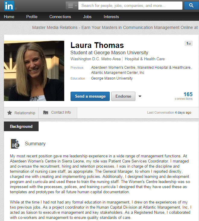 Laura Thomas - LI profile 4.6.2015