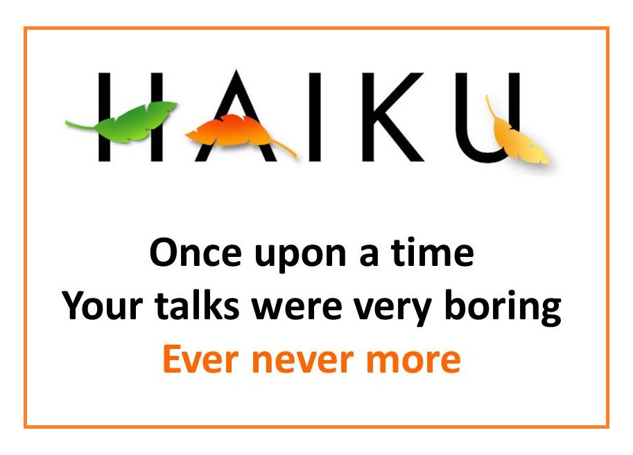 Haiku slide and closing remark