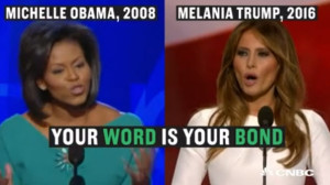 NBC side by side Michelle Obama and Melania Trump speeches